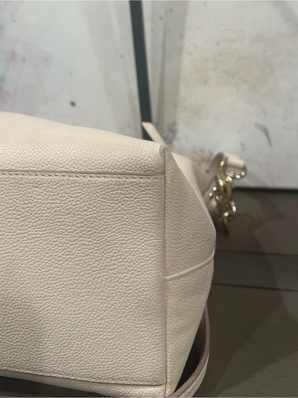 Kate spade New York Saffiano Leather Crossbody Shoulder Hobo Bag Cream Color